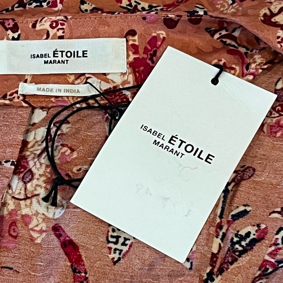 ISABEL ETOILE MARANT BAIKAL FLORAL JACQUARD WRAP DRESS PINK NWT WOMEN'S SIZE 34 - Picture 14 of 16